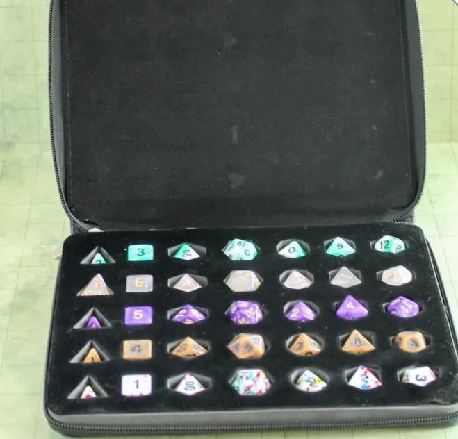 Black Leather Mystery Blind Folder w/ 5 Dice