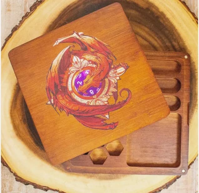 Wooden Dice Box Tray
